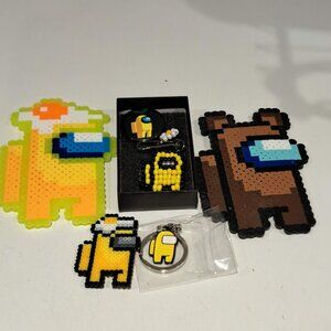 SUS lot Among Us key chain button pearler bead art